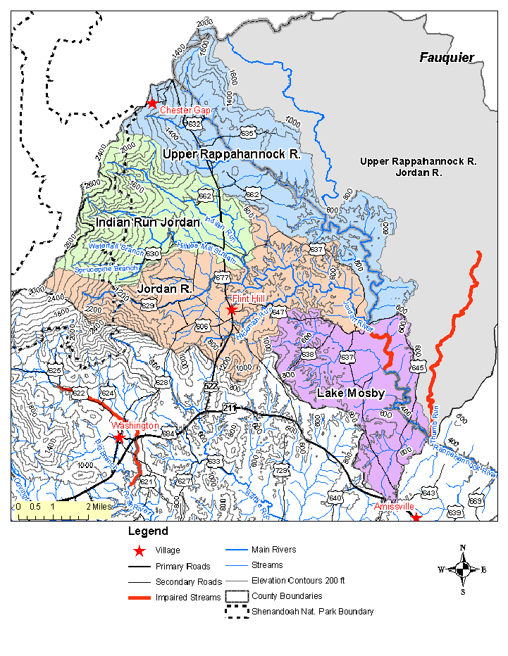 Topographic Map, Upper Rappahannock-Jordan River Watershed